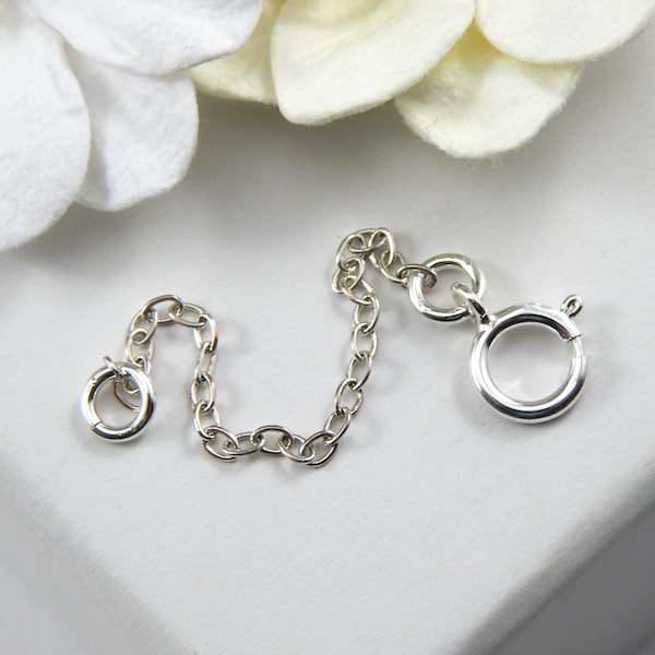 Necklace extension chain - 1" , 2", 3", 4", 5" or 6" sterling silver extender chain