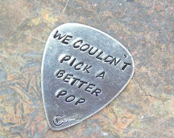 Hand Stamped Guitar Pick,Plectrum,Gift For Pop,Grandfather Gift