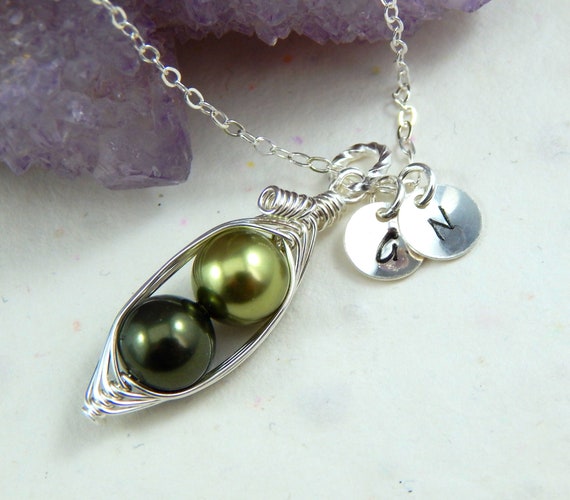 Personalised peas in hot sale a pod necklace