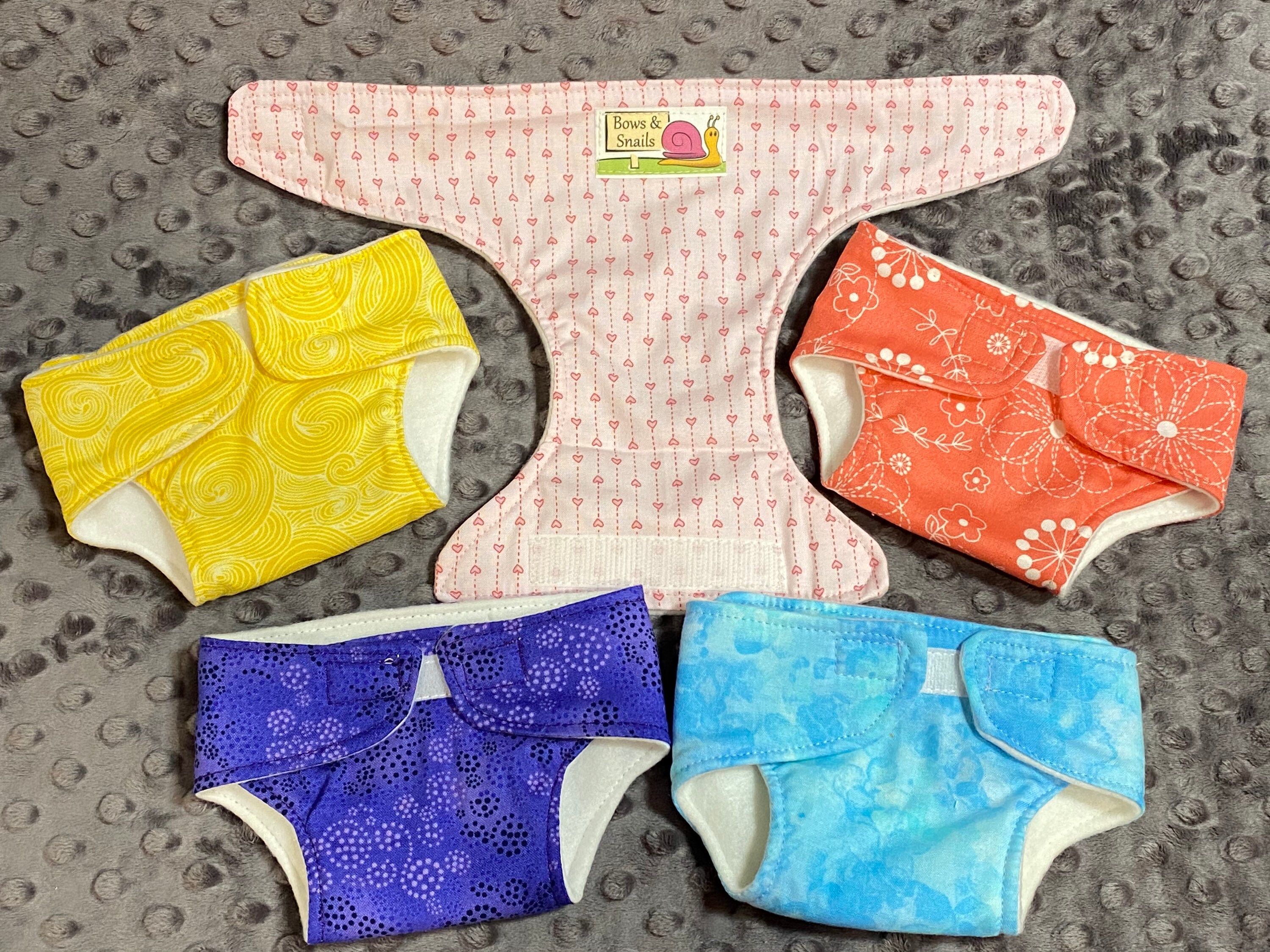 Baby Doll Cloth Diapers Medium Size Yellow Pink Hearts Etsy