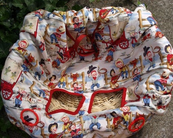 Western Boy Shopping Cart Cover, Grocery Cart Cover for Baby, Cowboy, High Chair Cover - Ready to Ship