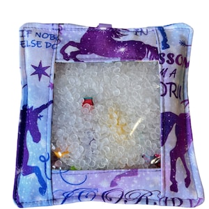 Purple Unicorn I Spy Sensory Bag: Travel Fidget Toy