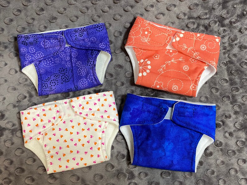 Baby Doll Cloth Diapers Small SizeWhite w/ Hearts Purple Etsy