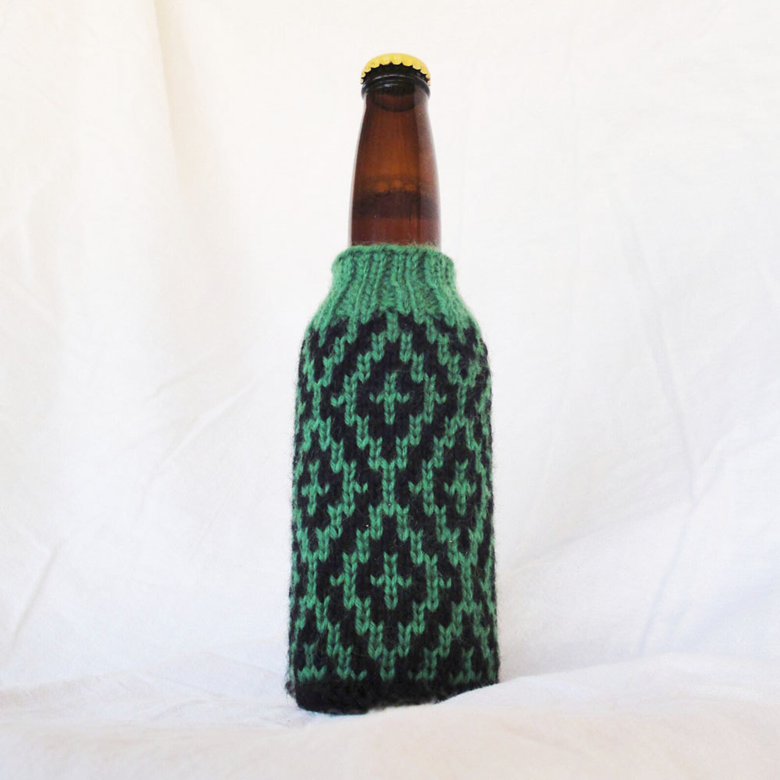 PDF Knitting Pattern Diamonds Beer Koozie Etsy