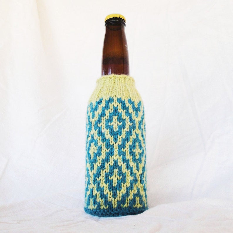 PDF Knitting Pattern Diamonds Beer Koozie Etsy