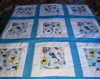Winnie the Pooh & Friends Baby Quilt blue