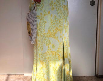 Bright vintage Free People Butterfly Wing Yellow  boho/hippie skirt