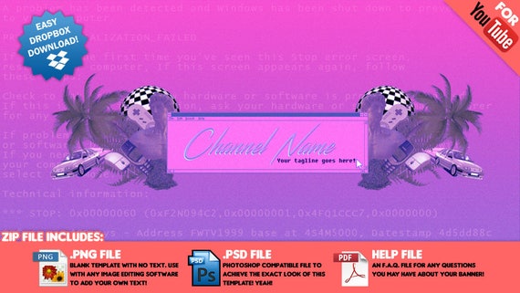 Aesthetic Vaporwave Youtube Banner Template - Largest Wallpaper Portal