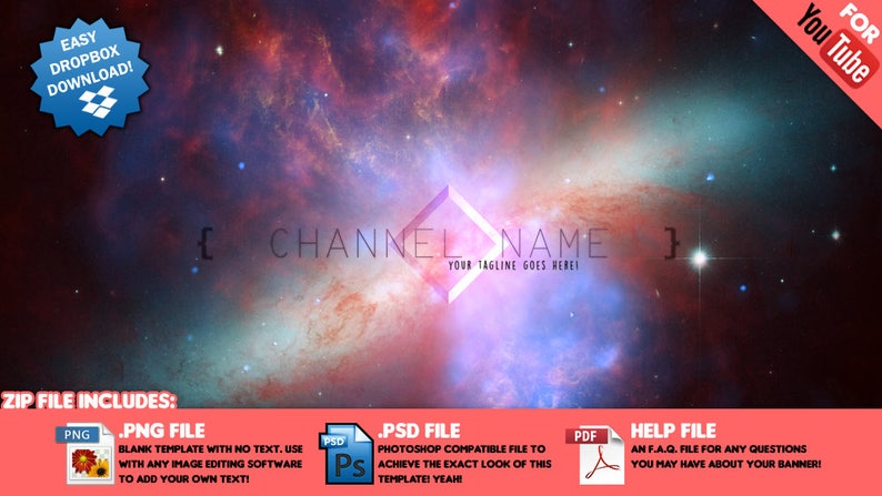 Customizable Space Hipster Themed Youtube Banner Digital Etsy