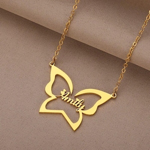 Pack of 2 Combo Necklace with Name Customized Letter Name Necklace Unisex Nameplate Necklace Personalized Name Jewelry Custom Pendant