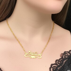 Pack of 2 Combo Necklace with Name Customized Letter Name Necklace Unisex Nameplate Necklace Personalized Name Jewelry Custom Pendant