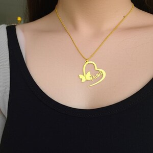 Pack of 2 Combo Necklace with Name Customized Letter Name Necklace Unisex Nameplate Necklace Personalized Name Jewelry Custom Pendant