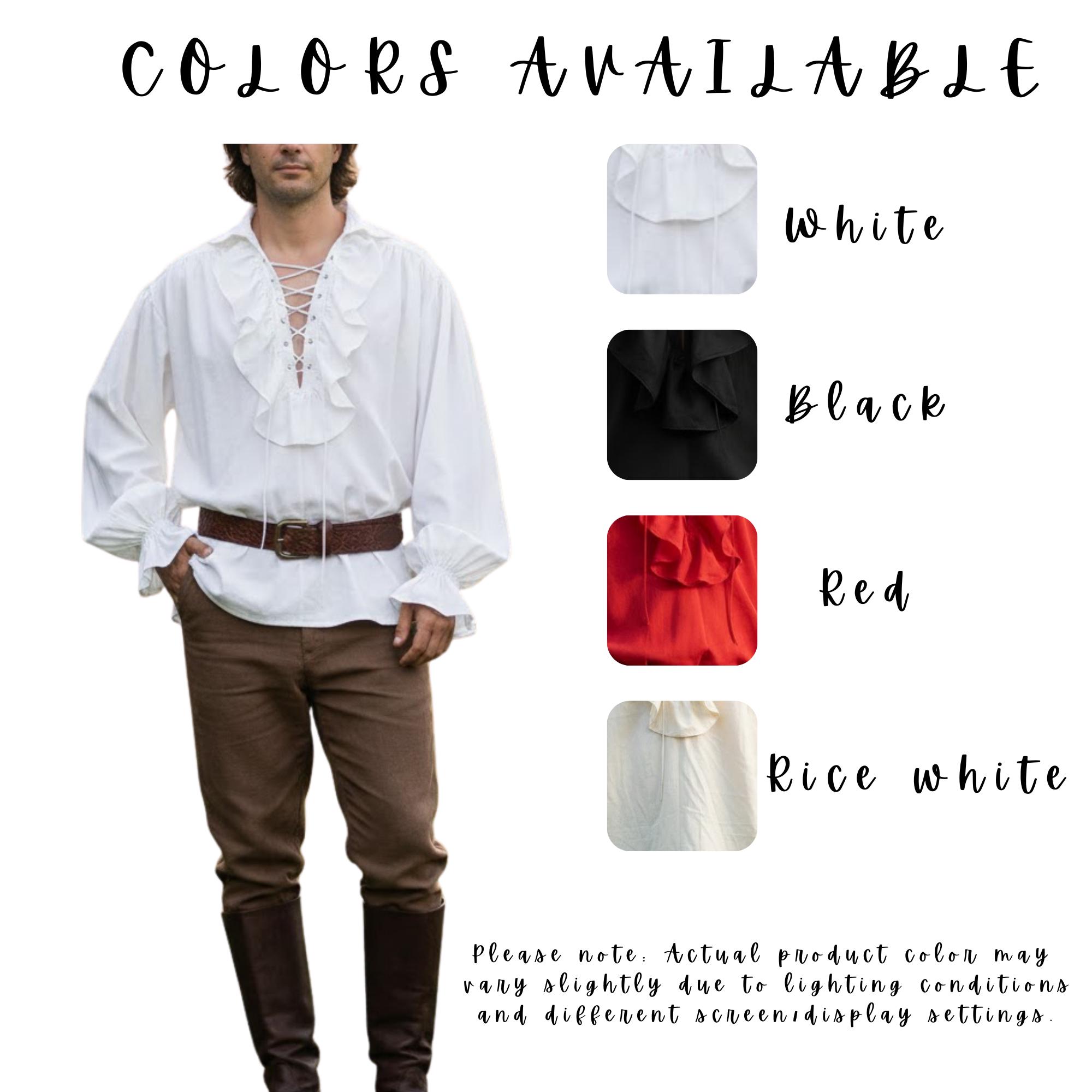 Medieval Renaissance Shirt for Men – Pirate Poet Blouse, LARP Costume ...