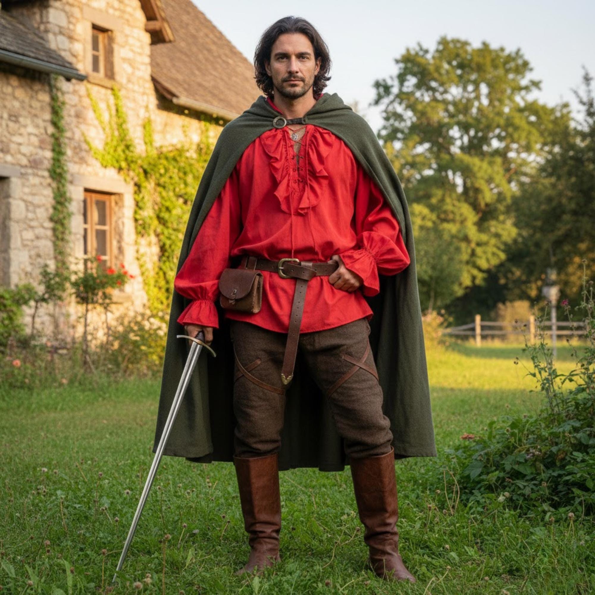 Medieval Renaissance Shirt for Men – Pirate Poet Blouse, LARP Costume ...