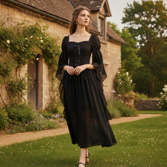 black medieval corset dress Black Medieval Corset Dress