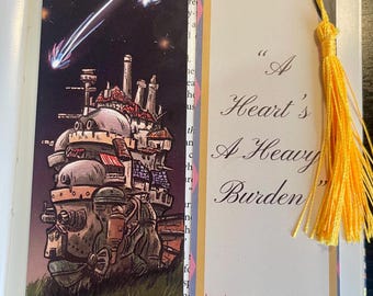 Howl’s Moving Castle Bookmark, Studio Ghibli Gift Bookmark Tassel, Booklover Gift, Howl’s Moving Castle Gift