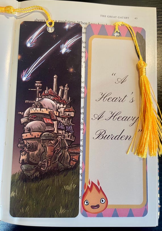 Howl’s Moving Castle Bookmark, Studio Ghibli Gift Bookmark Tassel, Booklover Gift, Howl’s Moving Castle Gift