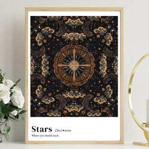 Star Definition Celestial Wandkunst Sternenklare Definition Nacht Wohnkultur Nacht Kunstdruck Digital herunterladbare Kunstdruck Motivationsposter