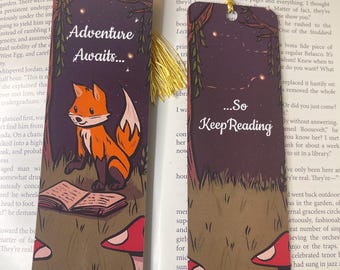 Fantasy Fox Bookmark, Book Lover Gift, Bookmark with Tassel