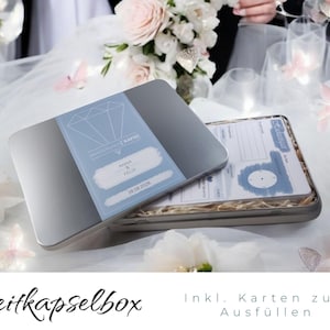 Personalisierte Zeitkapsel Hochzeit – Geschenk Braut & Bräutigam | Gästebuch Alternative mit Karten + Box | Hochzeitsgeschenk | Hochzeitstag