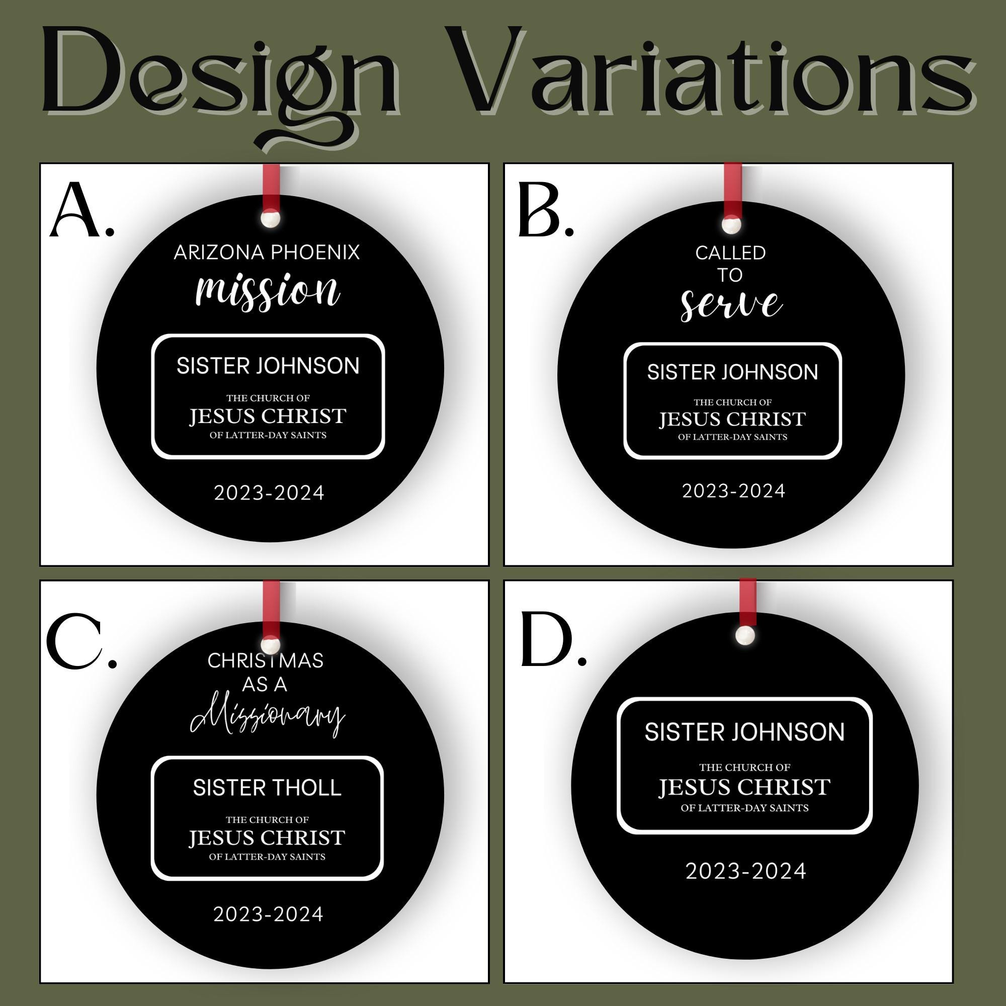 LDS Missionary Ornament, Lds Missionary Gift, Lds Christmas Gift, Personalized Photo Ornament, Missionary Mom Gift, Sister Missionary, Elder