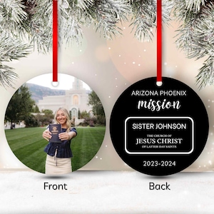LDS Missionary Ornament, Lds Missionary Gift, Lds Christmas Gift, Personalized Photo Ornament, Missionary Mom Gift, Sister Missionary, Elder