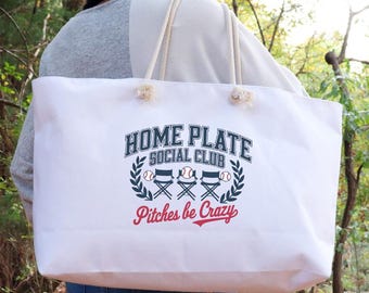 Home Plate Social Club Weekender Bag, Travel Tote, Overnight Bag, Duffel Bag, Large Carry-On Bag