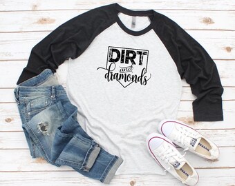 Dirt and Diamonds Raglan 3/4 Sleeve Tee