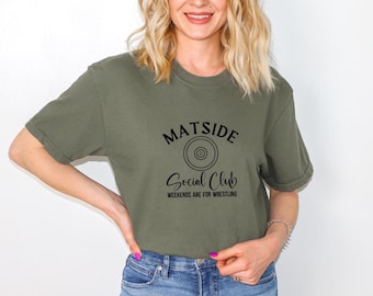 Matside Social Club Unisex Softstyle T-Shirt, Wrestling Tee, Wrestling Mom Shirt, Wrestling Fan Gift, Mother's Day Tee