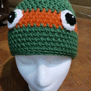 crochet nija turtle hat