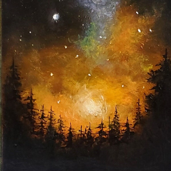 Summer Nights Star filled sky and sunset Painting
