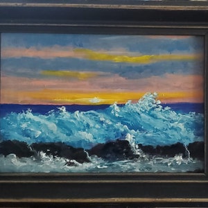 Daybreak Original Oil Painting of the surf on Maui