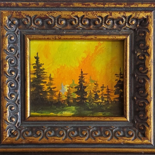 Autumn Original Landscape Mini Oil Painting