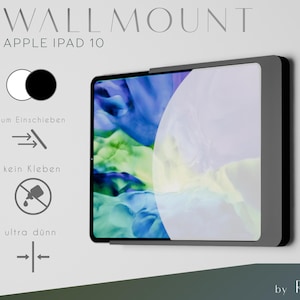 iPad 10 & 11 (2025,A16) Wandhalterung | Design Wandhalterung | Tablet Wall Mount, Smarthome, schmal, modern, weiß/ schwarz, sliding,slide in