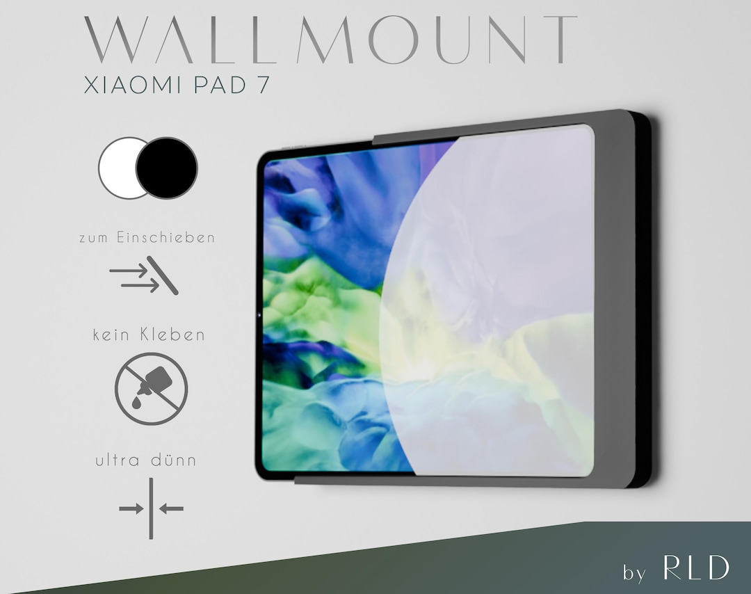 Cleverstation Tablet Wandhouder voor Xiaomi Redmi Pad Pro 2 (12,1 inch) - Perfect Passend & Plat Frame voor Smart Home Display & Dashboard - Vaste Montage met Kabeldoorvoer - Wit