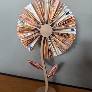 Geldgeschenk Blume, DIY Geldverpackung