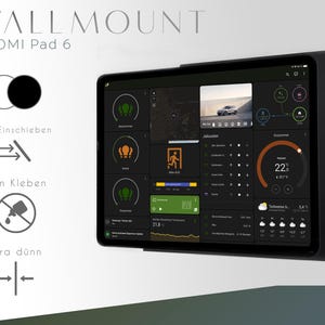 XIAOMI Pad 6 wall mount | Designer wall mount | Tablet wall mount, smart home, slim, modern, white/black, sliding