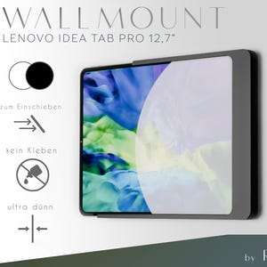 Lenovo Idea Tab Pro 12.7" Wall Mount | Designer Wall Mount | Tablet Wall Mount, Smart Home, Slim, Modern, White or Black, Slide-in