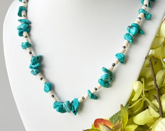 Chunky Turquoise and Shell Necklace