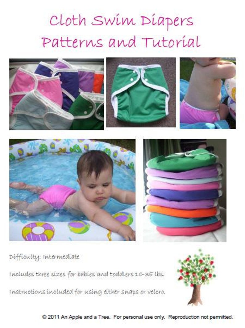 Reusable Cloth Swim Diaper PDF sewing pattern Etsy