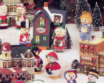 instant download pdf vintage crochet pattern mini dolls for christmas village tree decorations santa reindeer - Christmas Mini Town Decorations instant download pdf vintage crochet pattern mini dolls for christmas village tree decorations santa reindeer - Christmas Mini Town Decorations