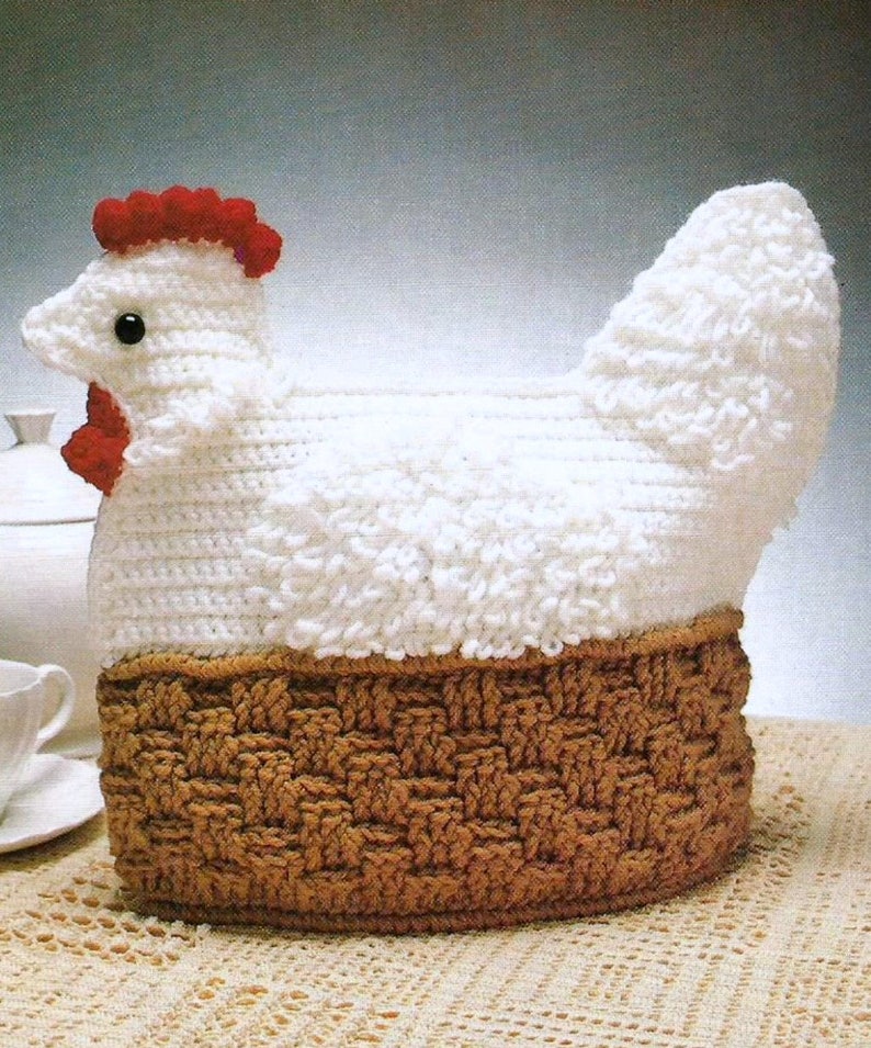 Vintage Crochet Pattern Nesting Hen Tea Cosy Cozy Chicken Etsy
