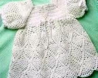 INSTANT DOWNLOAD PDF  Vintage  Crochet Pattern  Baby  Dress Christening Lace