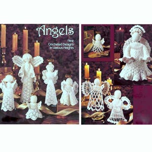 INSTANT DOWNLOAD PDF Vintage Crochet Pattern  Angels Nine Designs  Christmas Tree Decorations Holiday Ornament Tree Trims