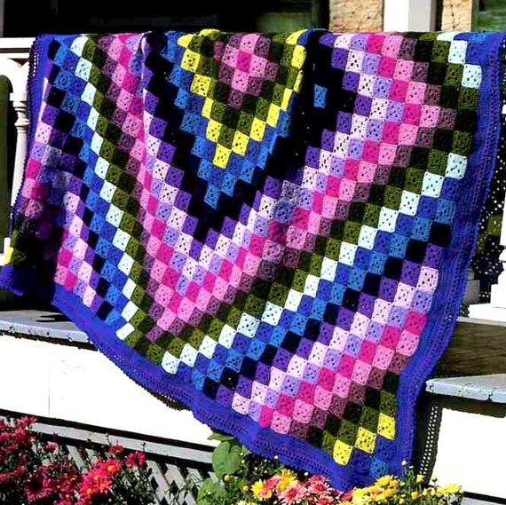 INSTANT DOWNLOAD PDF Vintage Crochet Pattern Pinks and Purples | Etsy