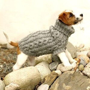 KNITTING PATTERN Dog Aran Sweater Dog 