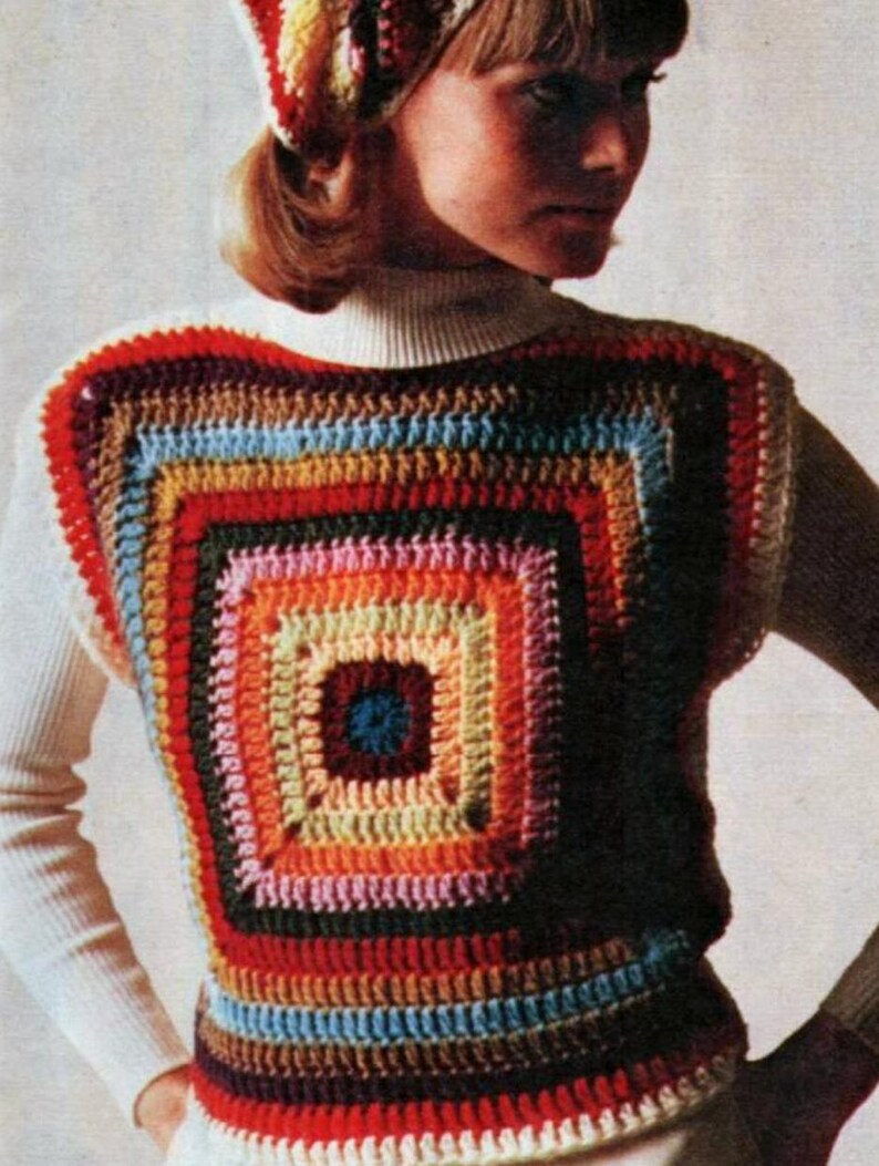 INSTANT DOWNLOAD PDF Vintage Crochet Pattern Granny Square ...