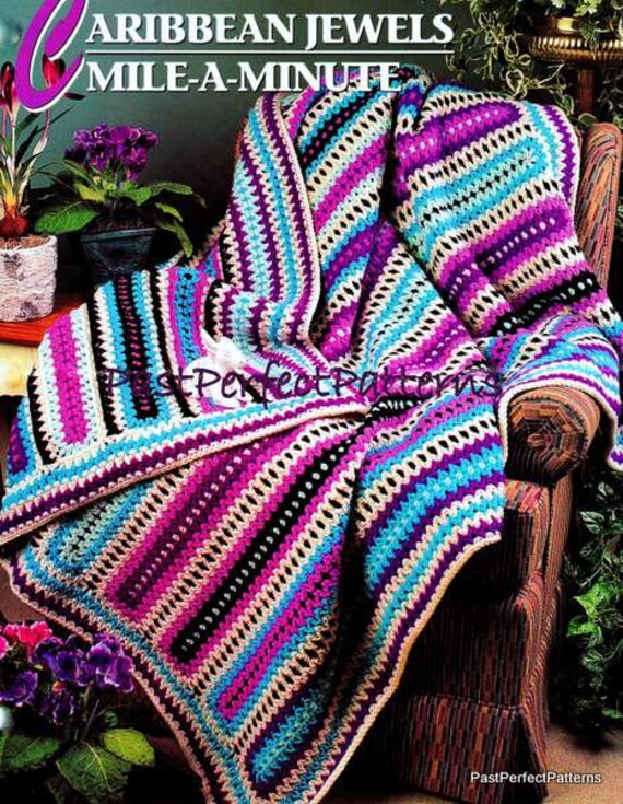 Vintage Crochet Candlewick Afghan blanket instant download crochet pattern