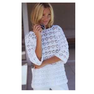 Crochet Pattern Vintage   Tunic Sweater Jumper Pullover  Beach Cover Up INSTANT DOWNLOAD PDF