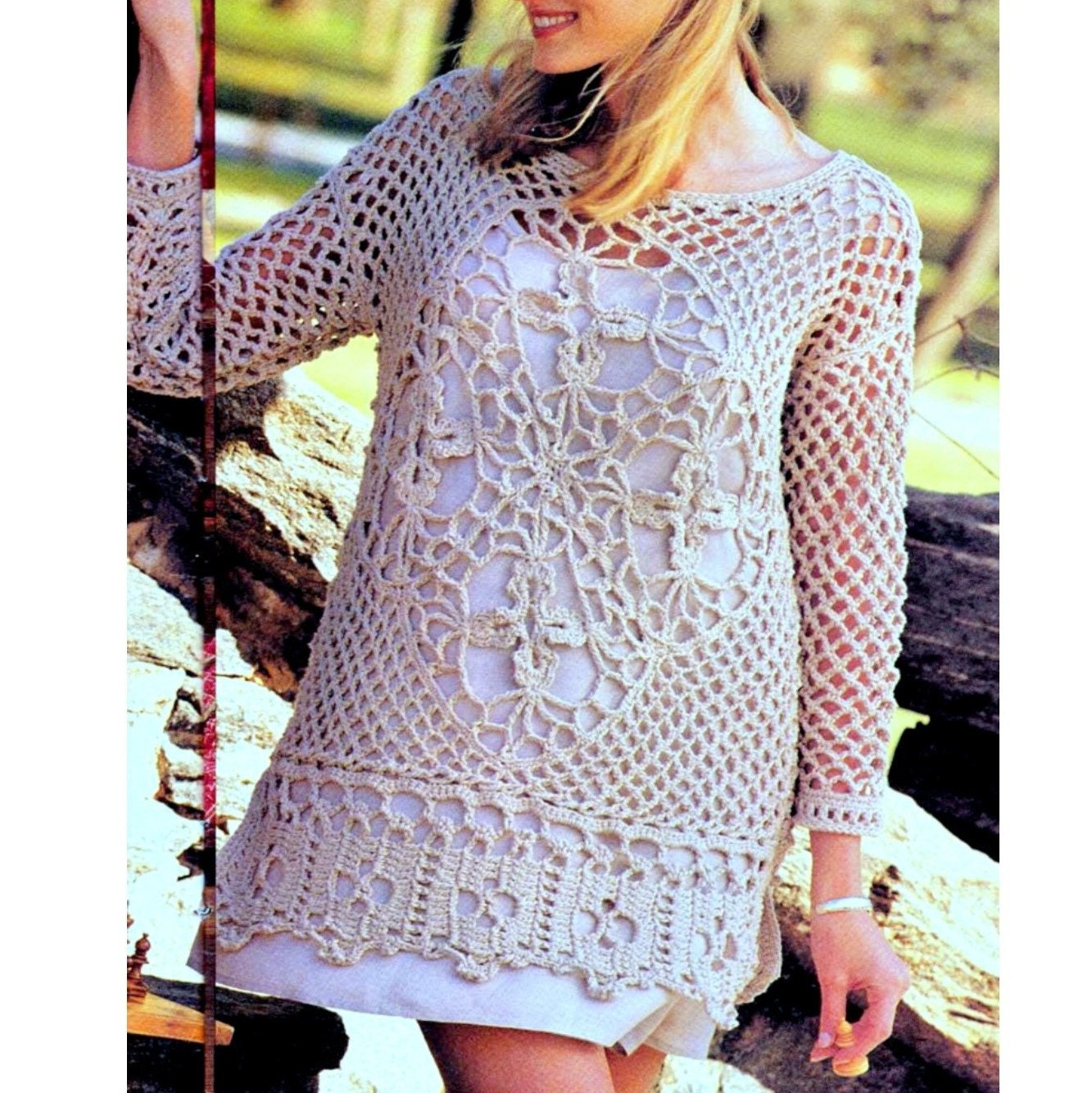INSTANT DOWNLOAD PDF Vintage Crochet Pattern Lace Tunic Beach | Etsy